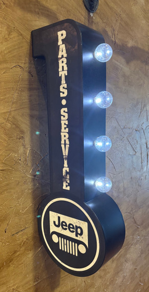 JEEP PARTS SERVICE Vintage LED Double-Sided Marquee Sign