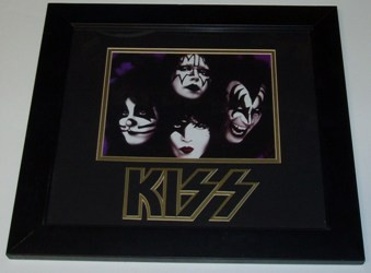 KISS "FACES" Framed, Matted, and Embossed 13x15 Picture