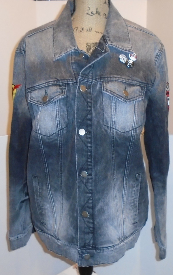 WOLFGANG'S DESIGNS BY DRAGONFLY DENIM JACKET GUNS N' ROSES METALLICA MENS LARGE