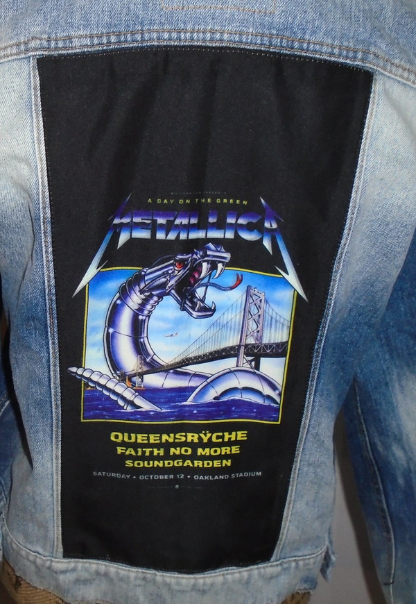 WOLFGANG'S DESIGNS BY DRAGONFLY DENIM JACKET METALLICA WOMEN'S LARGE