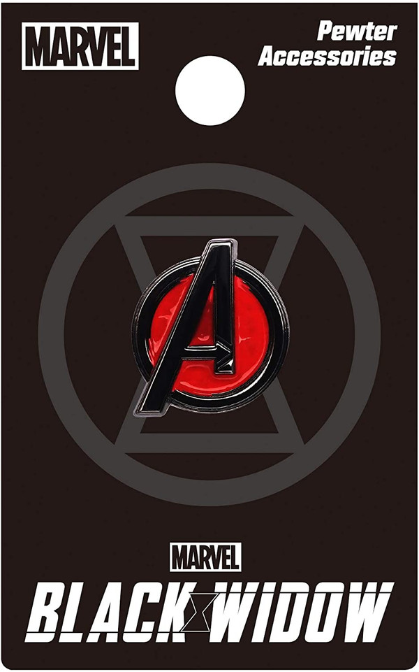 Black Widow Avengers Logo Color Pewter Lapel Pin