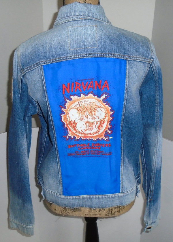 WOLFGANG'S DESIGNS BY DRAGONFLY DENIM JACKET NIRVANA WOMENS MEDIUM