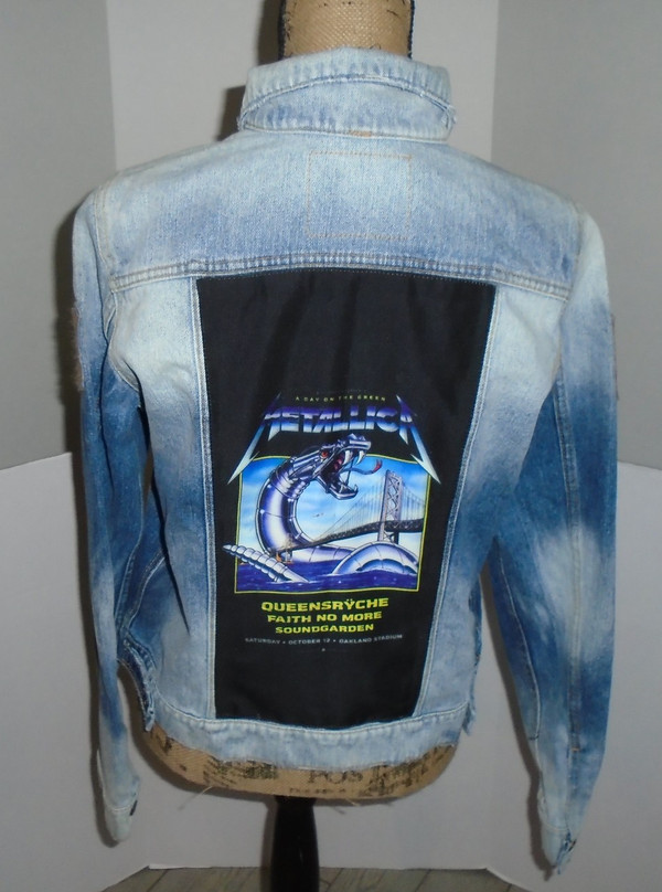 WOLFGANG'S DESIGNS BY DRAGONFLY DENIM JACKET METALLICA WOMEN'S MEDIUM