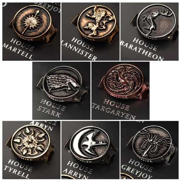 Game of Thrones Houses Ring Set