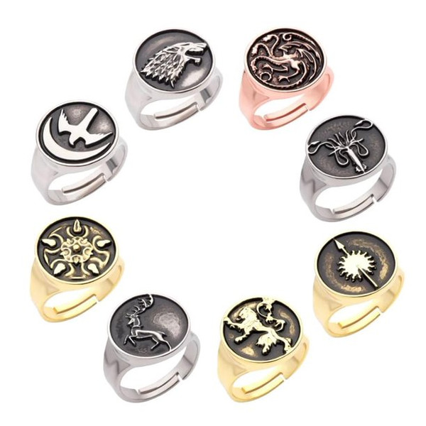 Game of Thrones Houses Ring Set