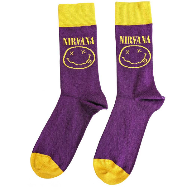 NIRVANA UNISEX ANKLE SOCKS: YELLOW HAPPY FACE