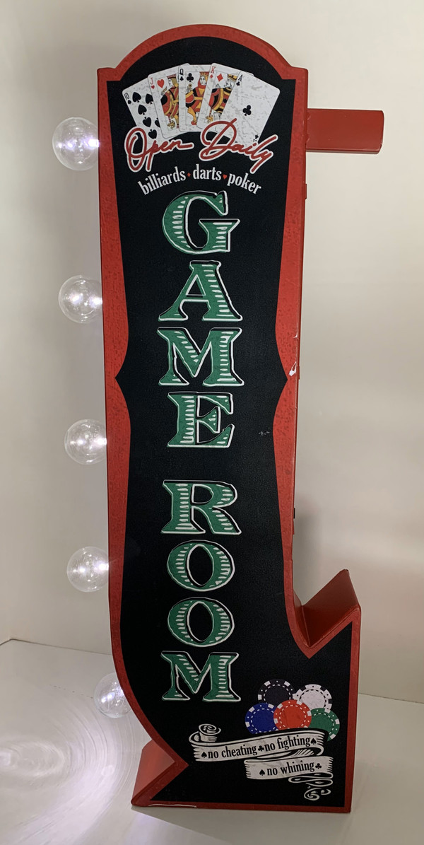 GAME ROOM OPEN DAILY Vintage LED Double-Sided Marquee Sign
