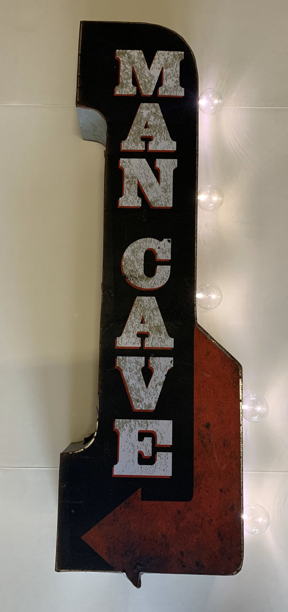 MAN CAVE Vintage LED Double-Sided Marquee Sign