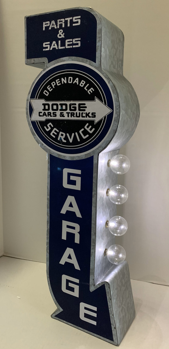 DODGE GARAGE Vintage LED Double-Sided Marquee Sign
