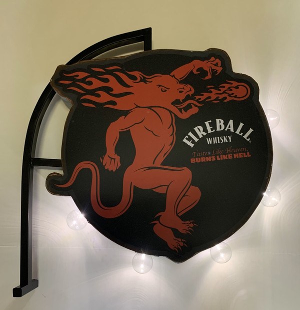 FIREBALL WHISKY LOGO Vintage LED Double-Sided Marquee Sign
