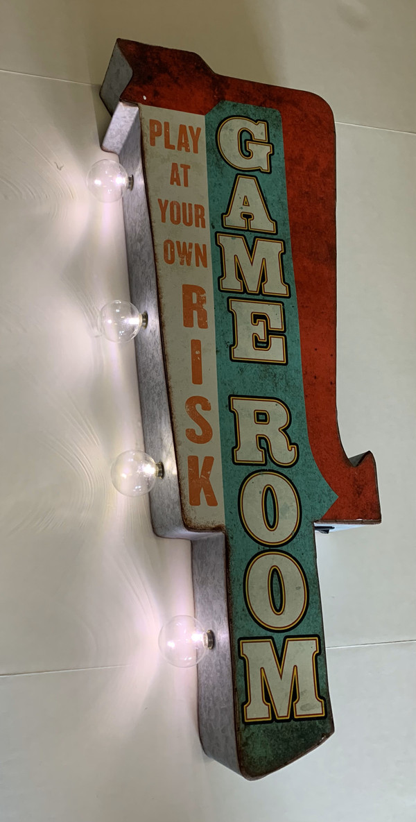 GAME ROOM Vintage LED Double-Sided Marquee Sign