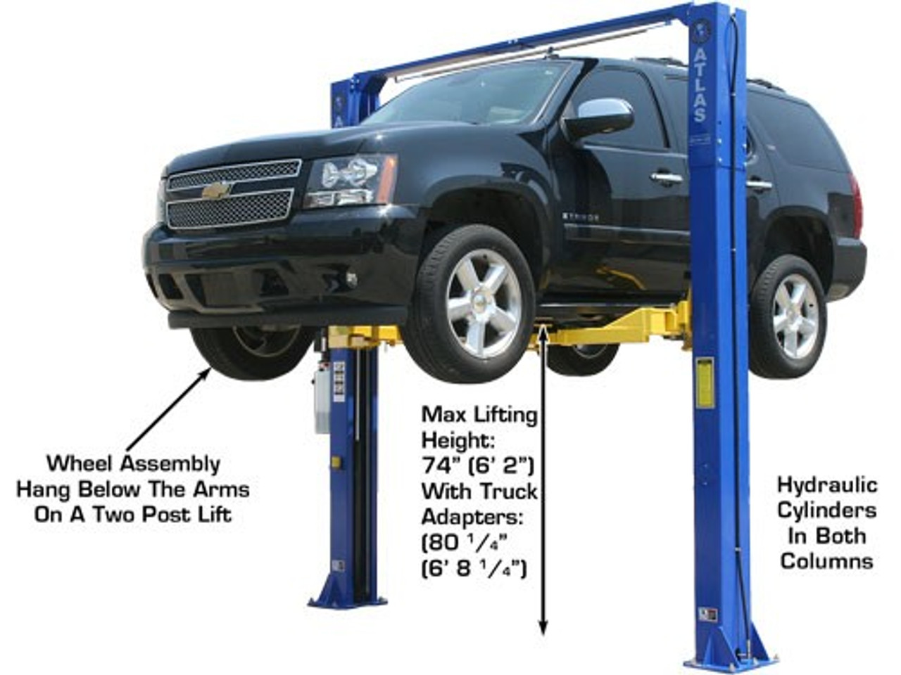 Atlas 9KOH, 2 Post, 9000lb Capacity Car lift