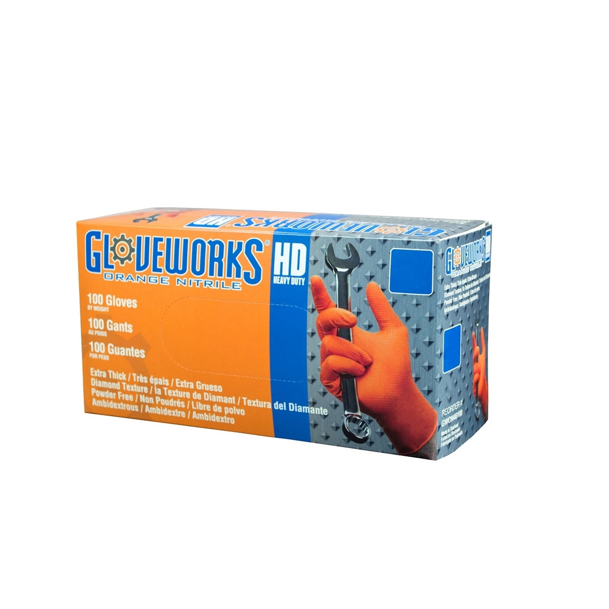 GLOVEWORKS XXL ORANGE NITRILE GLOVES ATLAS Auto Equipment