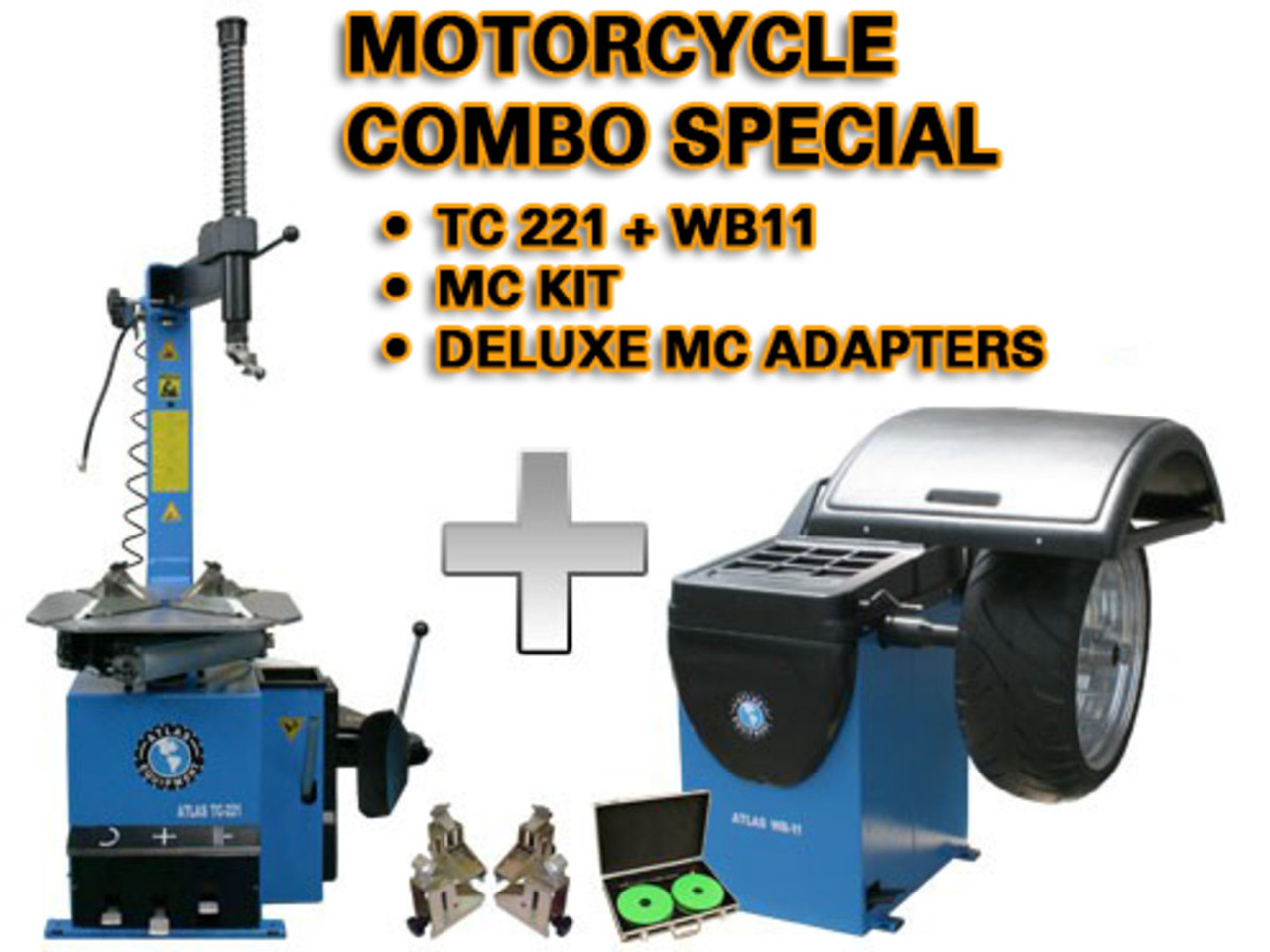 Motorcycle Wheel Balancer And Tire Changer Combo Tc221 Wb11
