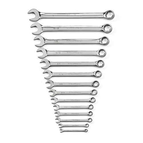 14 PC FULL POLISH COMB WRENCH SET 6 PT METRIC - ATLAS Auto Equipment