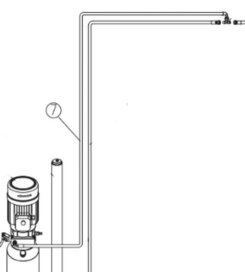 Hydraulic hose 1/4 L=3800 (Standard version) - PVL 10 & PVL 10H - WW3800