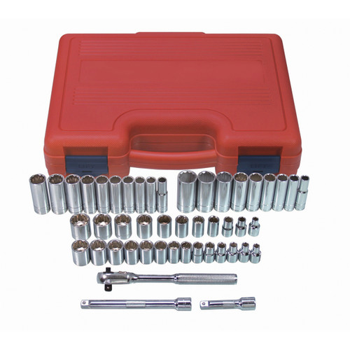 47 Piece 3/8" Drive 12 Point SAE and Metric Socket Set 47 Piece 3/8" Drive 12 Point SAE and Metric Socket Set