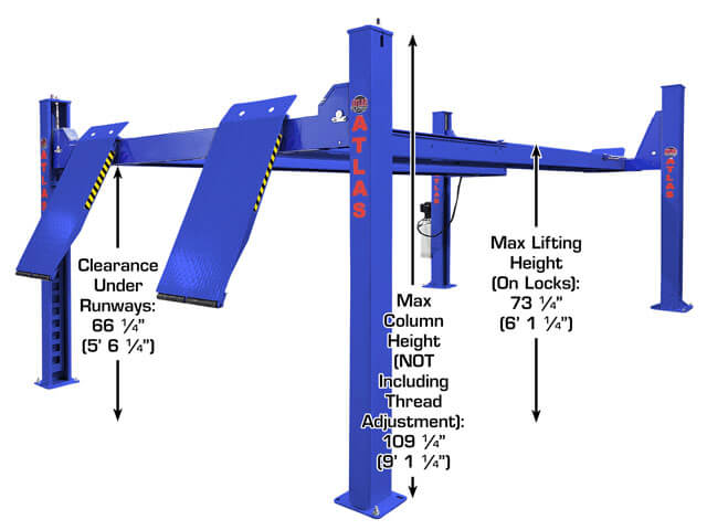 ATLAS Platinum PVL14OF-EXT ALI Certified Open Front Alignment Lift