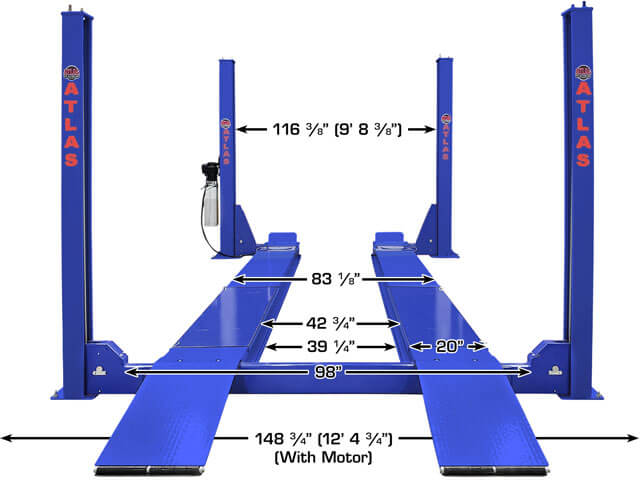 ATLAS Platinum PVL14OF-EXT ALI Certified Open Front Alignment Lift
