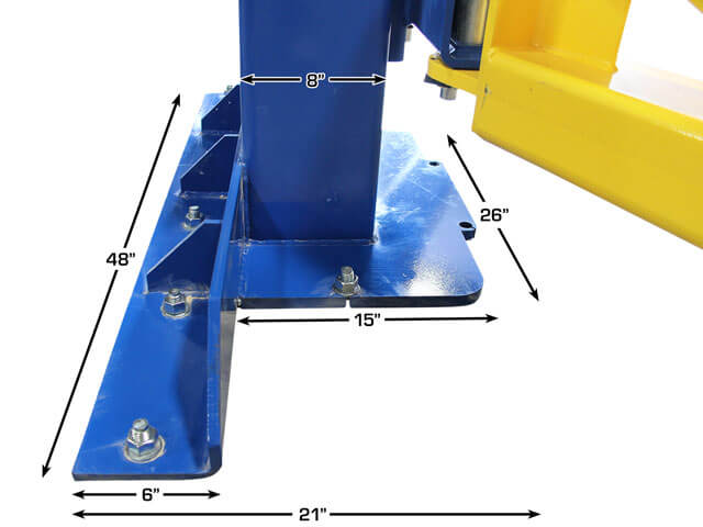 2 Post Above Ground Lift - Dimensions 2 Post Above Ground Lift - Dimensions