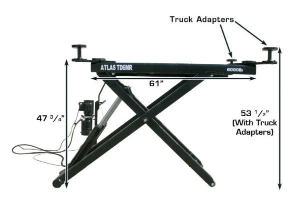 Atlas TD6MR Scissor Lift Dimensions