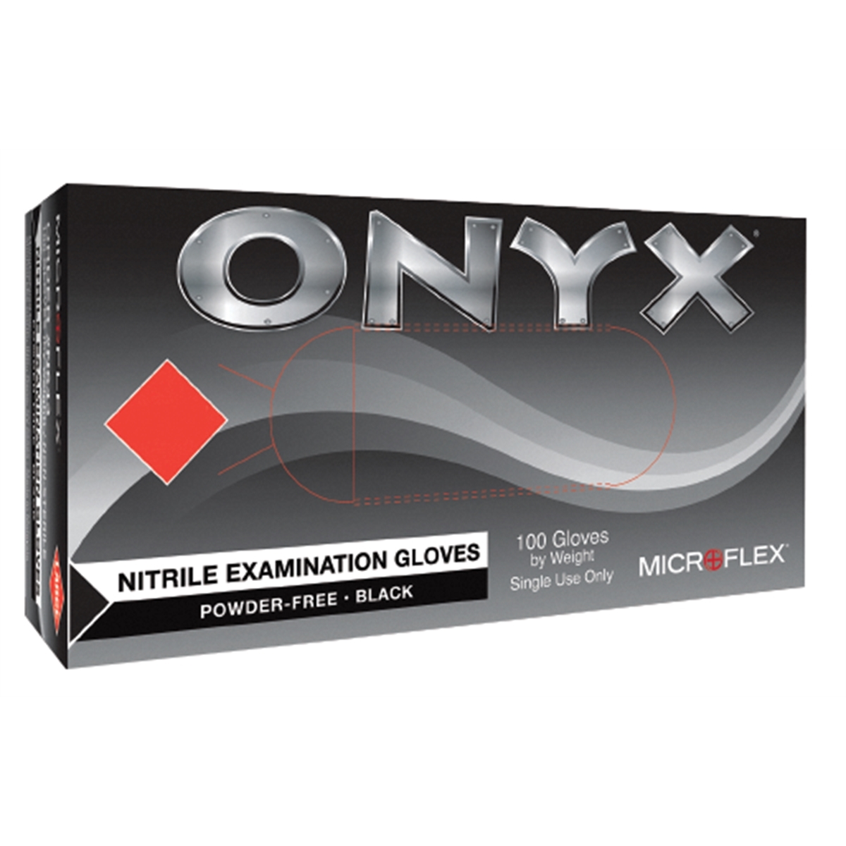 ONYX BLACK NITRILE EXAM GLOVES LARGE 100PK