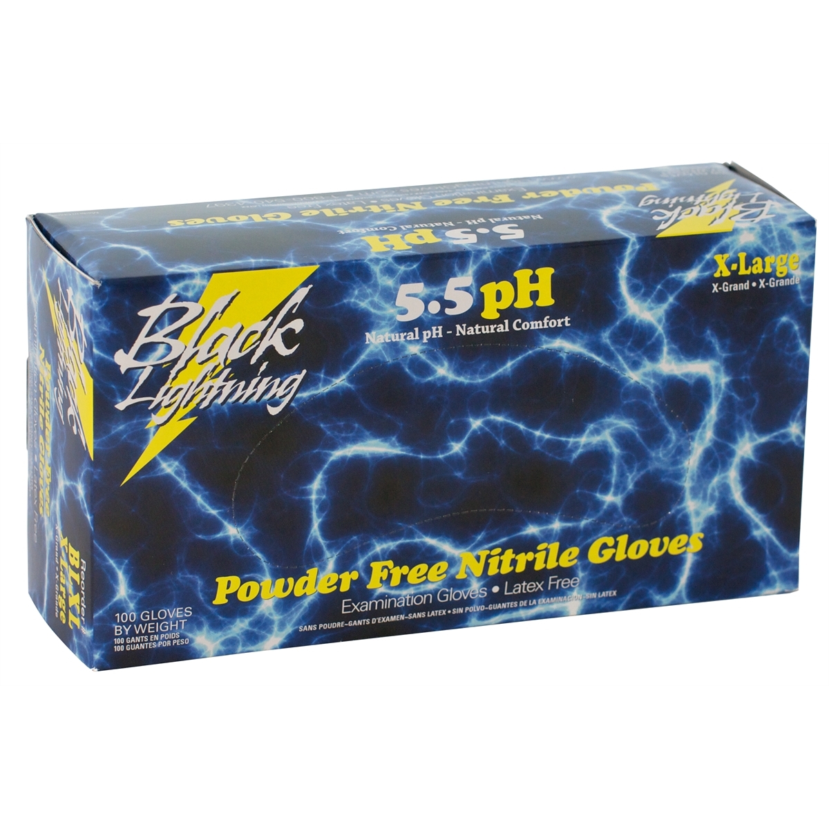 BLACK LIGHTNING LARGE BLACK NITRILE GLOVES