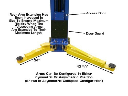 ATLAS PV-10HP EXTRA HEIGHT 2 Post Overhead Lift (10,000lbs Capacity) Professional Value