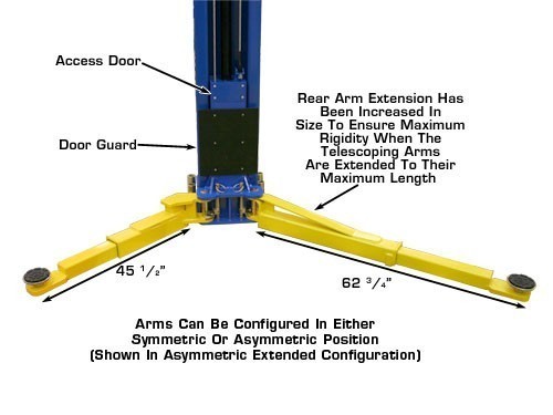 ATLAS PV-10HP EXTRA HEIGHT 2 Post Overhead Lift (10,000lbs Capacity) Professional Value