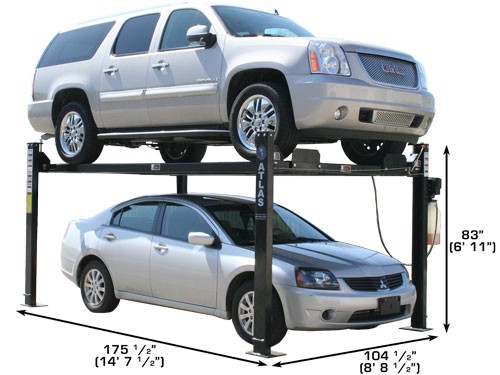 Atlas Garage Pro 8,000 4 Post Car Lift dimensions