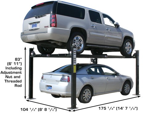 Atlas Garage Pro 8,000 4 Post Car Lift dimensions