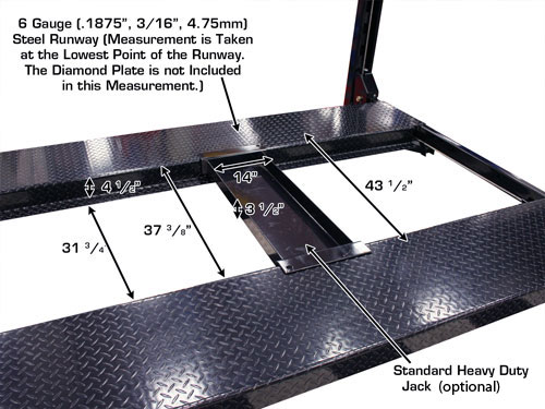 Atlas Garage Pro 8,000 EXT 4 Post Car Lift jack tray