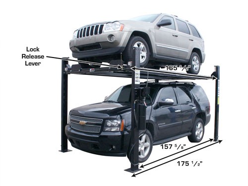 Atlas Garage Pro 8,000 EXT 4 Post Car Lift dimensions