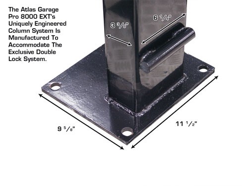 Atlas Garage Pro 8,000 EXT 4 Post Car Lift column and foot pad