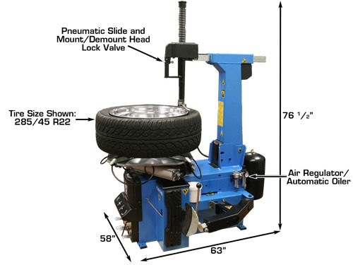 Atlas TC755 Tire Changer Dimensions