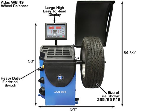 ATLAS WB49 Self-Calibrating Computer Wheel Balancer