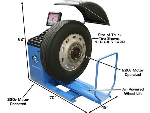 Atlas WBT-210Wheel Balancer dimensions