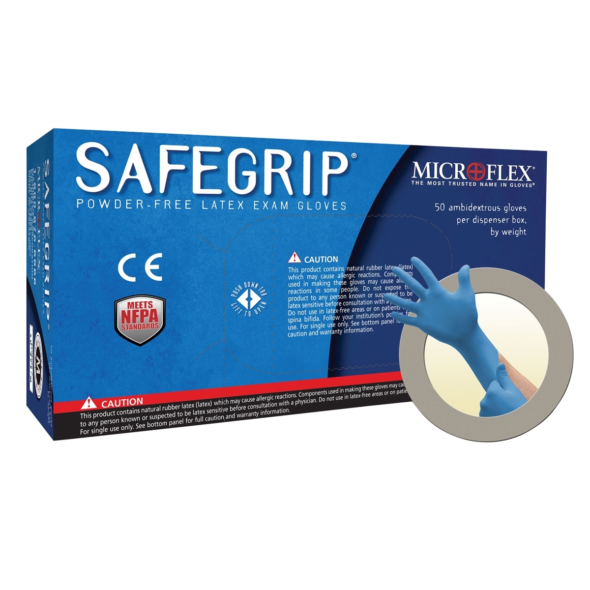 SAFEGRIP PF LATEX GLOVES XL 50PK
