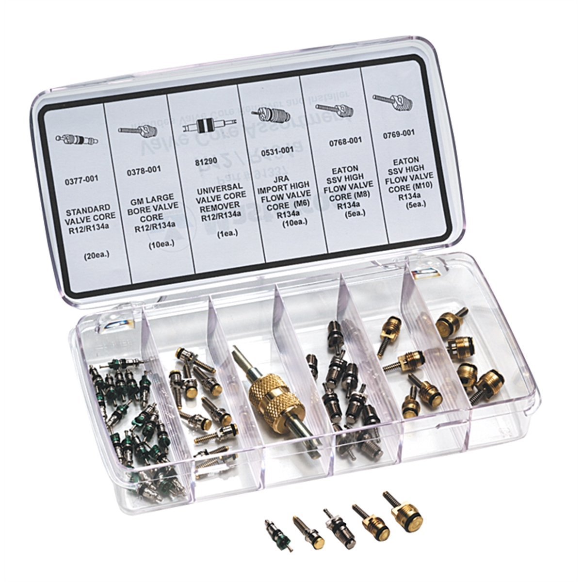 VALVE CORE ASSORTMENT R12/R134A - ATLAS Auto Equipment