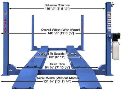 ATLAS 14,000lbs Capacity Lift with Bolt-on Alignment Kit and Two Rolling Jacks ATLAS 14,000lbs Capacity Lift with Bolt-on Alignment Kit and Two Rolling Jacks