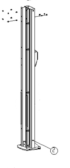 Off-side column assembly - PVL 10 & PVL 10H - Z23A120000AM