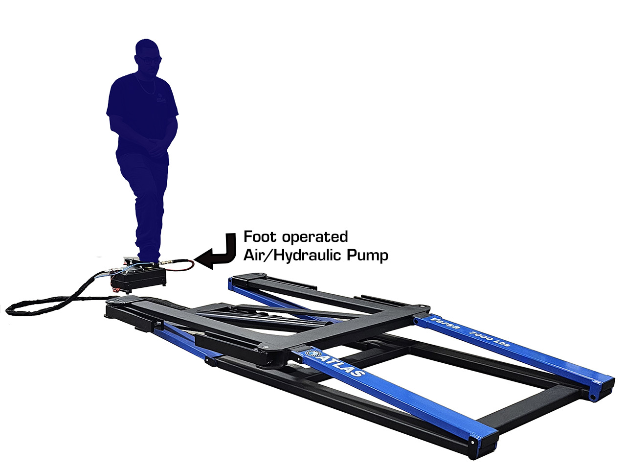 ATLAS  VERSA EXTENDED  MID RISE LIFT  WITH PNEUMATIC PUMP ATLAS  VERSA EXTENDED  MID RISE LIFT  WITH PNEUMATIC PUMP