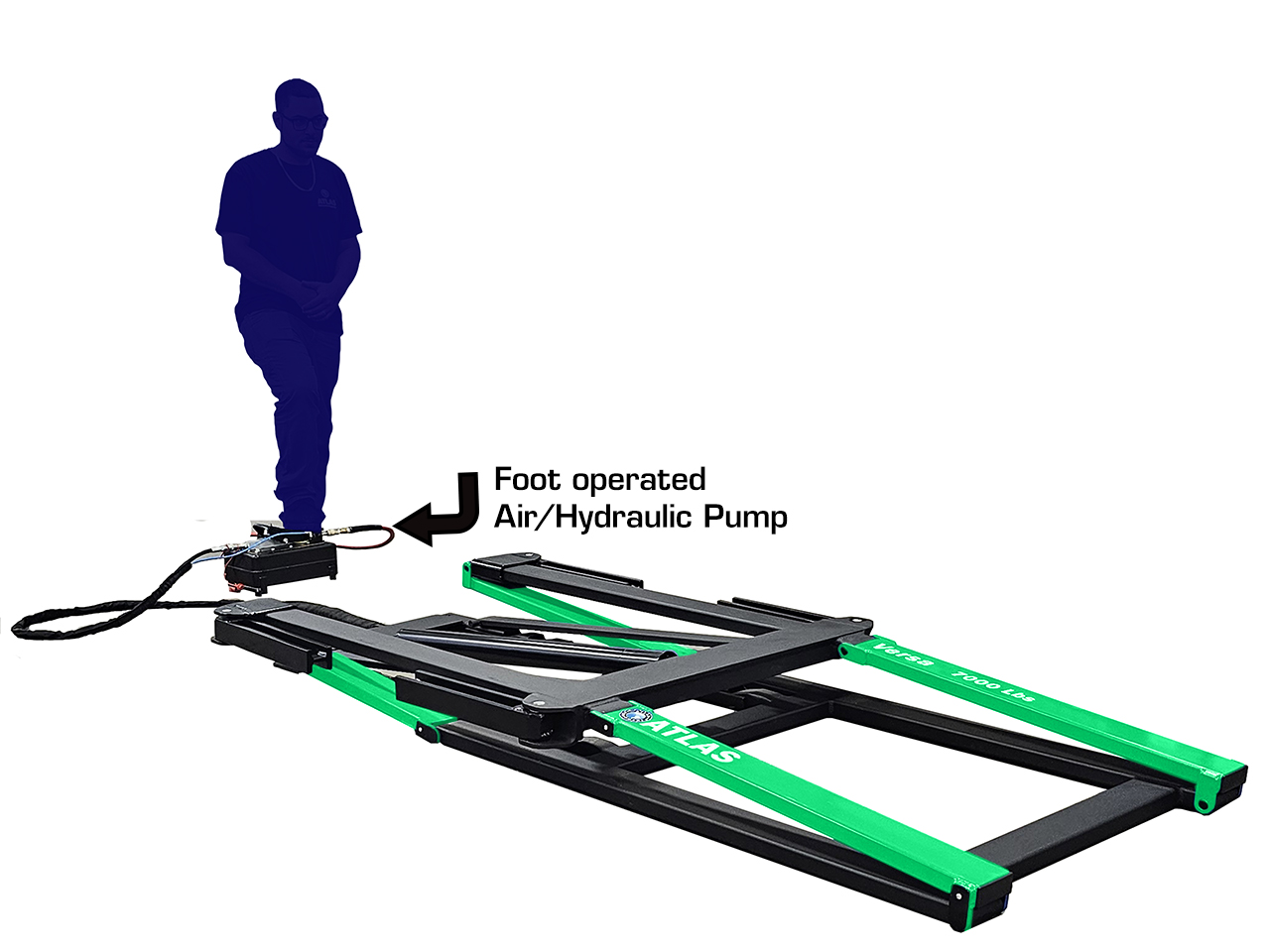 ATLAS  VERSA EXTENDED  MID RISE LIFT  WITH PNEUMATIC PUMP ATLAS  VERSA EXTENDED  MID RISE LIFT  WITH PNEUMATIC PUMP