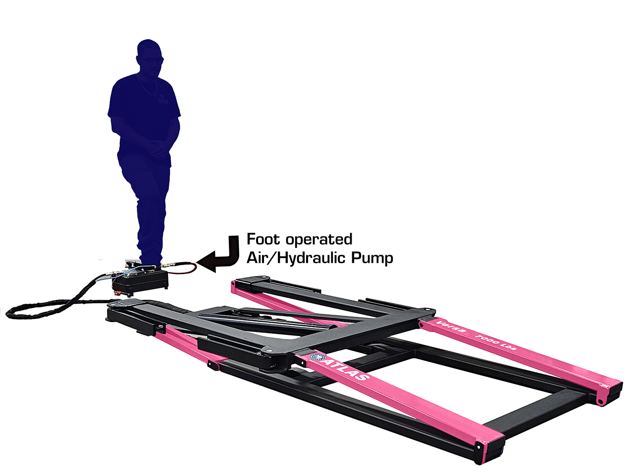 ATLAS  VERSA EXTENDED  MID RISE LIFT  WITH PNEUMATIC PUMP ATLAS  VERSA EXTENDED  MID RISE LIFT  WITH PNEUMATIC PUMP