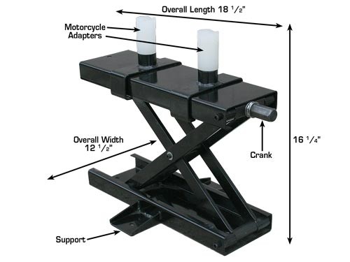 Atlas Motorcycle Jack (HTBJ) Dimensions