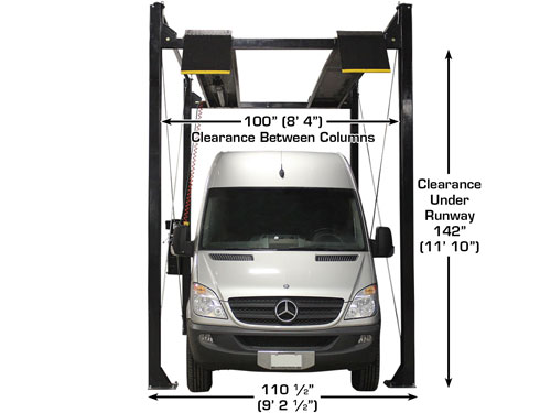 4 Post Lift Dimensions
