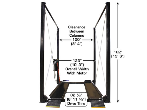 4 Post Lift Dimensions