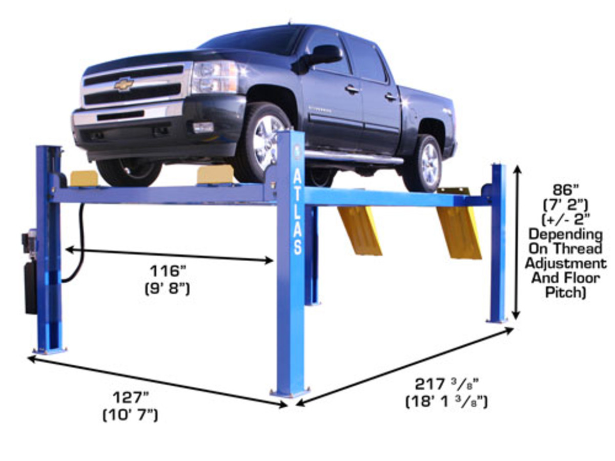 ATLAS 414 14,000 Lbs. Capacity Commercial Grade 4 Post Lift