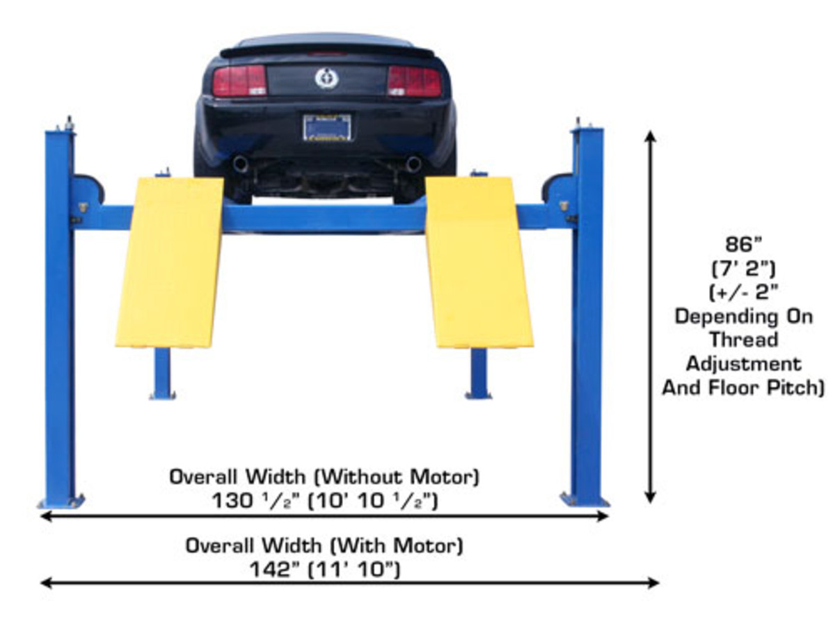 ATLAS 414 14,000 Lbs. Capacity Commercial Grade 4 Post Lift