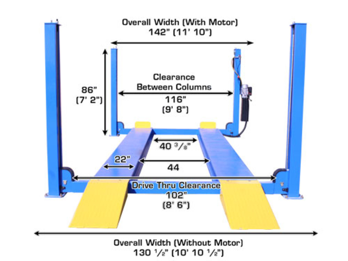 ATLAS 414 14,000 Lbs. Capacity Commercial Grade 4 Post Lift